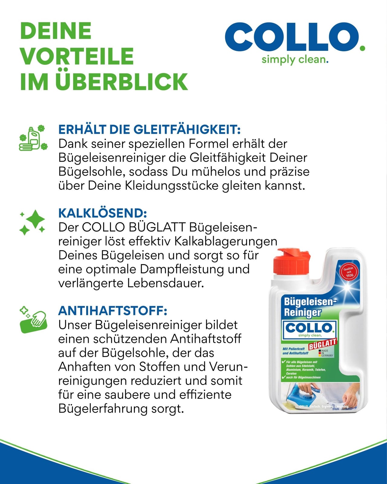 Entkalker für Bügeleisen - 0001 - COLLO. simply clean.